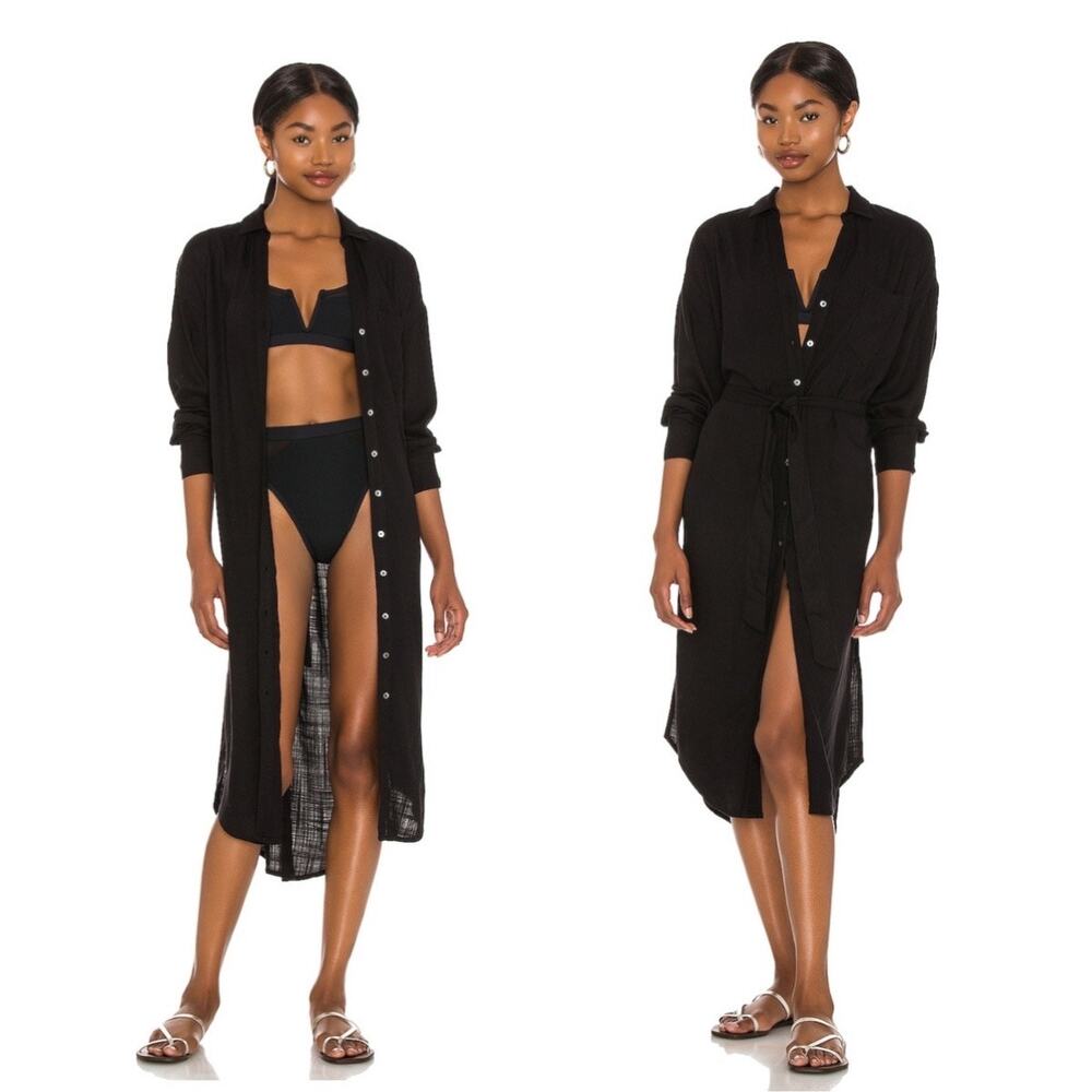 L Space Black Barcelona Button Front Dress